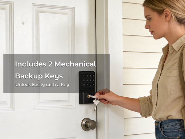 Includes 2 Mechanical Backup Keys