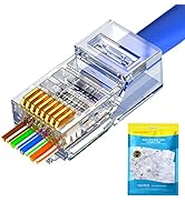 RJ45 Cat6 Cat5 Connector Ends Gold Plated 8P8C Ethernet Pass Through Plug(100Pack)