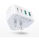 40W USB C Charger Block, 4-Port Flat USB C Wall Charger Fast Charging Block[2 USB A &amp; 2 USB C ] M...