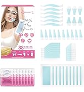 Beauty7 Eyebrow Wax Strips, 88pcs All in One Body Wax Strips, Lip Waxing Strips, Bikini Legs Arms...