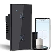 BSEED Smart Light Switch, 2 Gang WiFi Alexa Light Switch with Remote APP Control and Timing Funct...