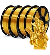 GIANTARM Silk 3D Printer Filament 1.75mm Metallic Gold PLA 4kg | Smooth Silk Texture,Metallic Chr...