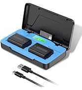 Artman NP-FW50 Battery 1400mAh 2-Pack with USB-C 20W Fast Dual Channel Charger Case Set for Sony ...