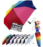 LILAC Windproof Travel Umbrella for Rain - 43" Auto Open Close 8-Rib Compact, Stylish Color Block...