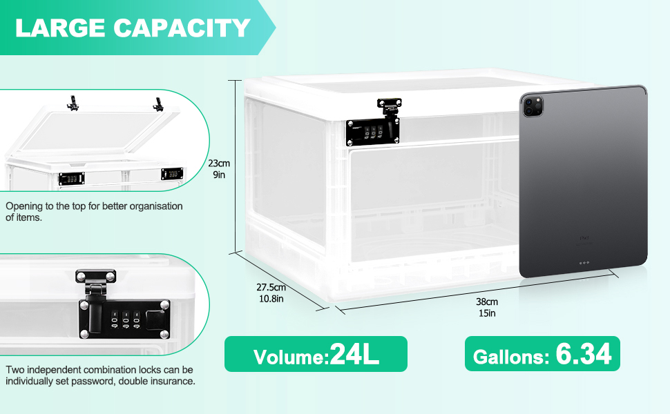 large lockable storage box