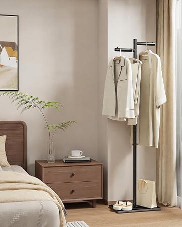 ENUMAIL Coat Rack Freestanding with Natural Rock Base