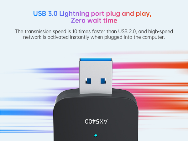 usb 3.0 wifi 6 adapter for pc tri band plug and play wireless network adapter WPA3/WPA2/WEP security