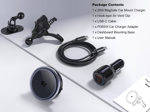 25W Magsafe Car Mount Charger
