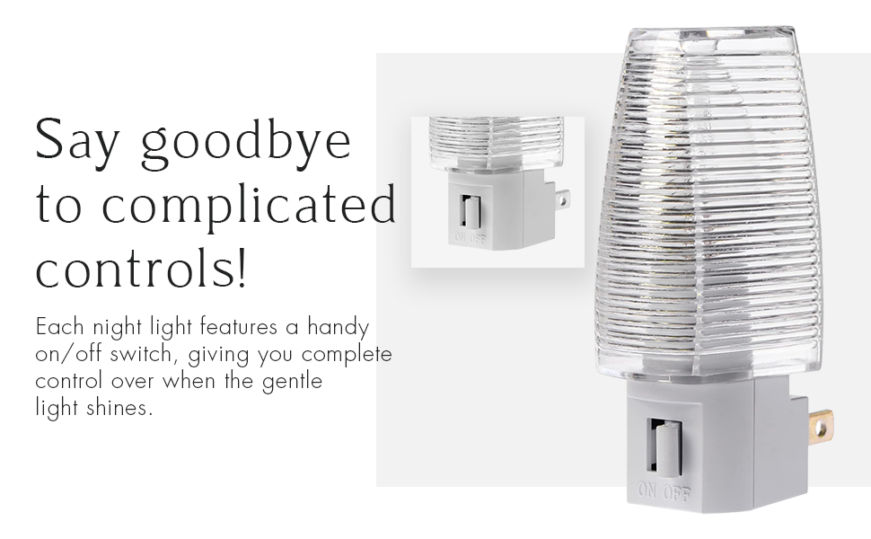 Plug in Night Light with Manual On/Off Switch for Hallway, Kid’s Bedroom Stairways Includes 4W Bulb