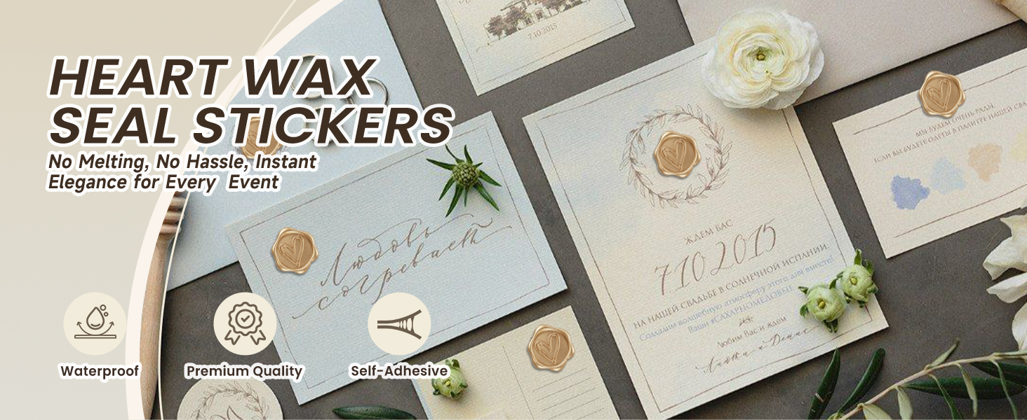 Heart Wax Seal Stickers