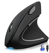 TECKNET Ergonomic Mouse, Rechargeable 2.4G+Bluetooth Vertical Mice 6 DPI Adjustable, Wireless Opt...