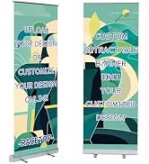 RACETOP Custom Retractable Banner 33" x 81" with Aluminum Frame, Stand, and Travel Case for Busin...