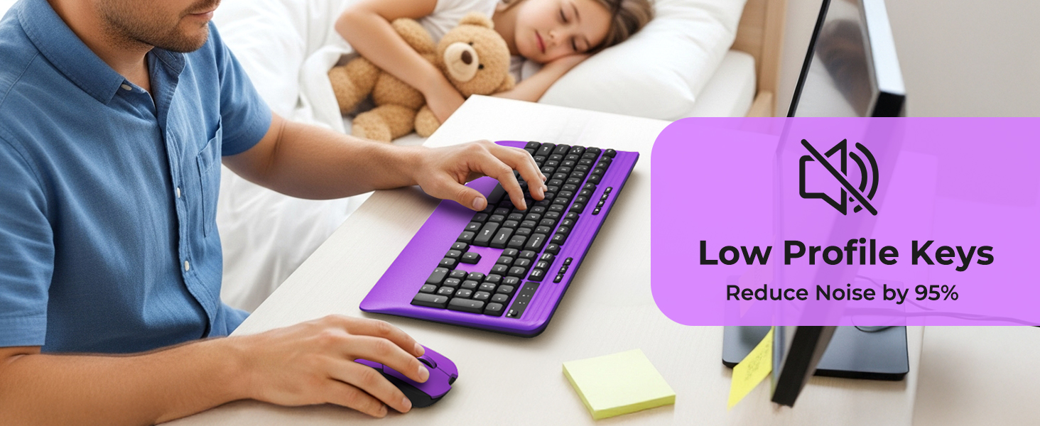 quiet keyboard purple