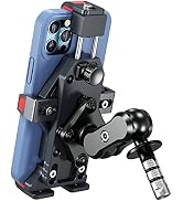 BRCOVAN Aluminum Alloy Motorcycle Fork Stem Phone Mount with Vibration Dampener &amp; High-Speed Secu...