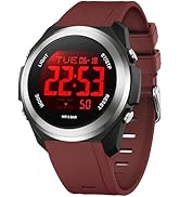 Watches for Women Digital LED Back Light Watch Women with Dual Time Zone Display Countdown Alarm ...