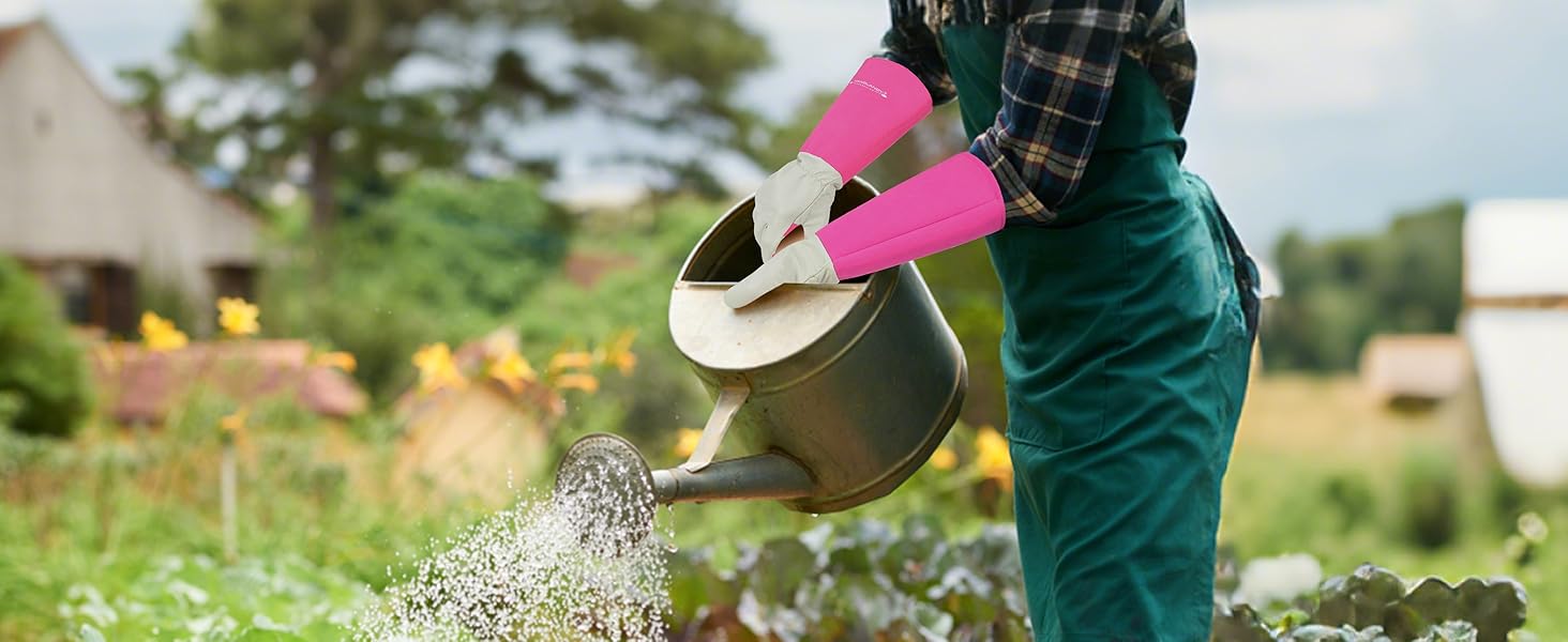Rose Pruning Gardening Gloves for Men &amp;amp;Women, Thornproof Long Gauntlet Gloves, Pigskin Leather