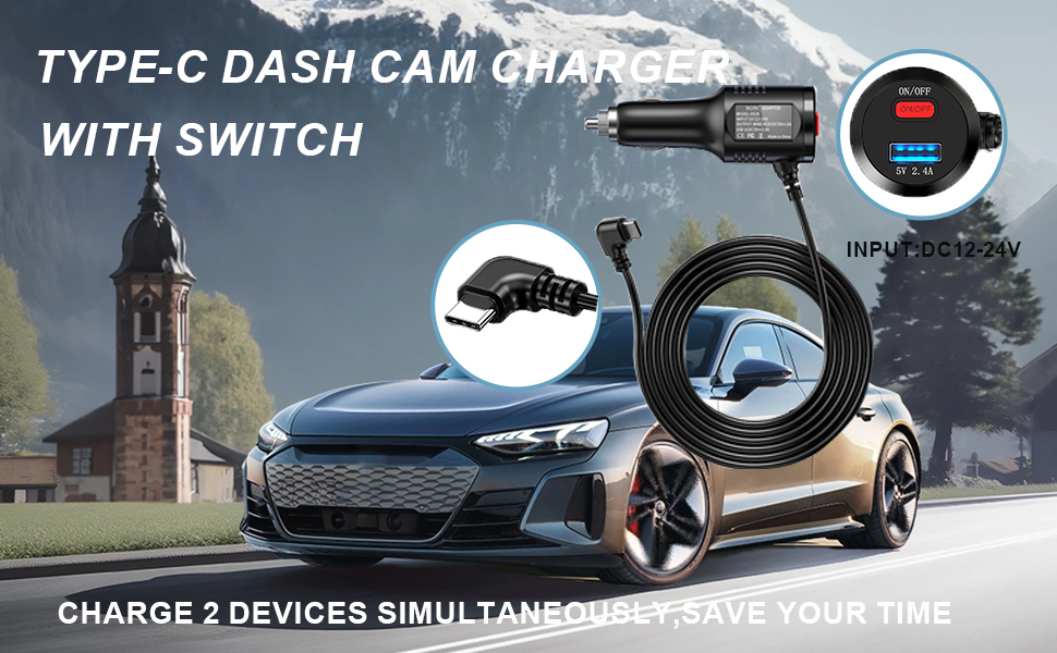 Dash Cam Charger USB C
