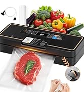 UPRUBE Vacuum Sealer for Food, 95kPa Food Saver Vacuum Sealer Machine, 135W Fast-Sealing with Eas...