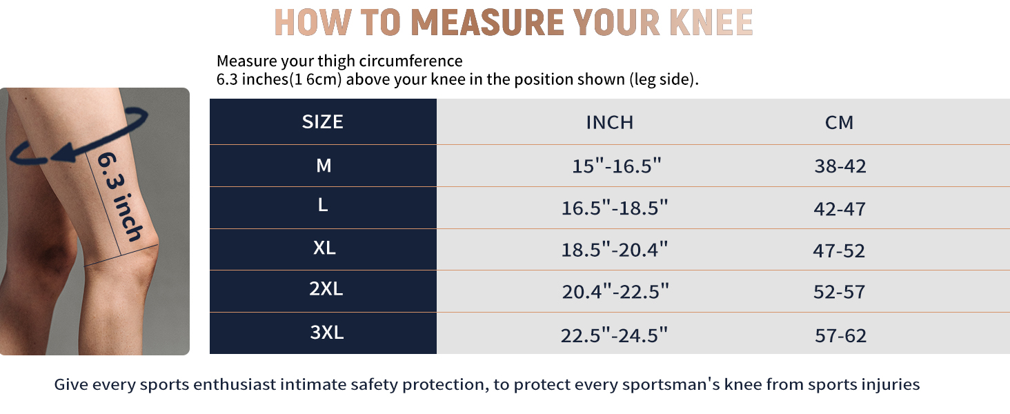 KNEE BRACE SIZE CHART