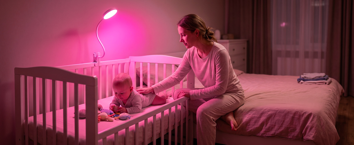 Clip on Lamp,10 RGB Colors+10 Brightness Clamp Light