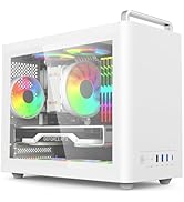 SOEYi U310 M-ATX/ITX Case, Micro ATX CASE, Portable Desktop Case with Transparent Glass Side Wind...