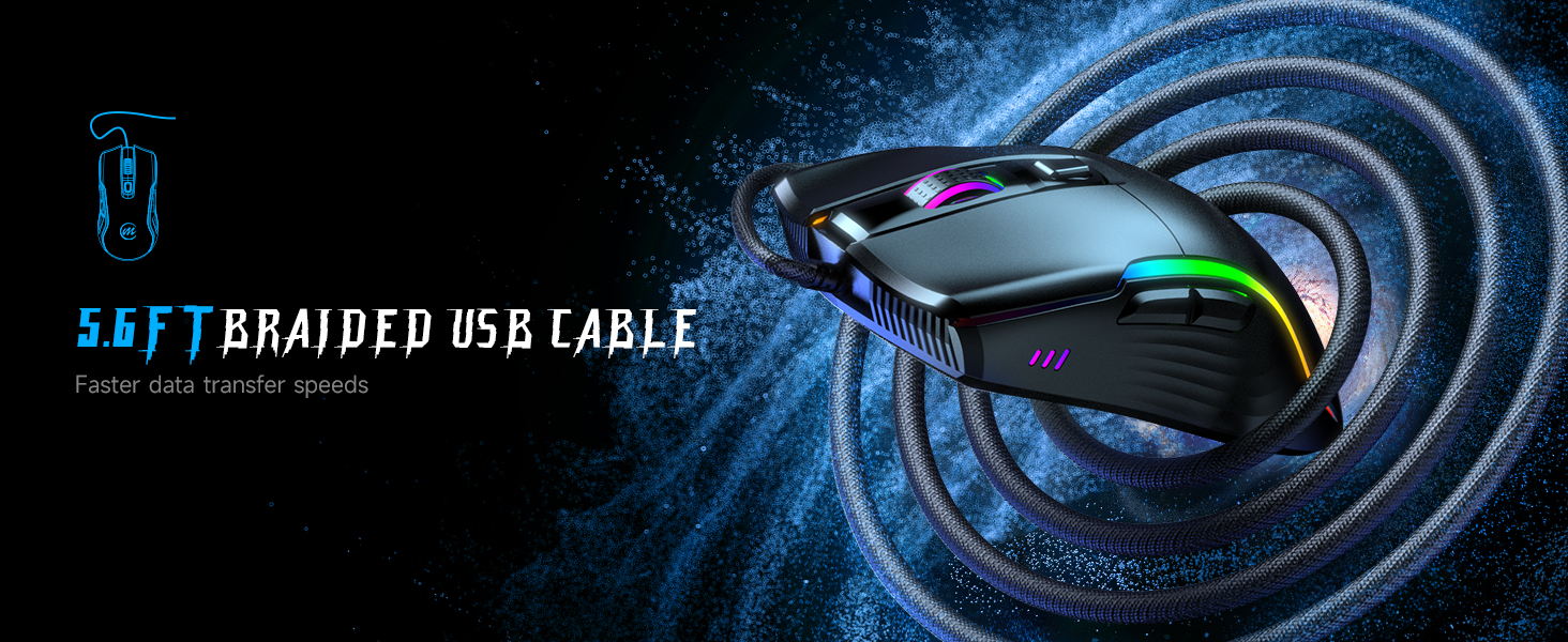 adjustable RGB wired gaming mouse