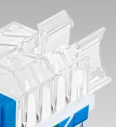 Everest Media Solutions 45° Angled CAT6 Keystone Jack in Blue - Slim Profile RJ45 Ethernet Connec...