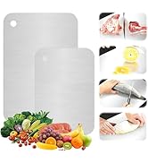 2Pcs Titanium Cutting Boards, 316 Stainless Steel Cutting Board Set for kitchen work Double-Sided...