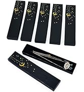 Craftdady 6Pcs Gold Stamping Star Moon Printed Cardboard Paper Jewelry Necklace Boxes Black Recta...