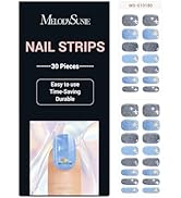 MelodySusie Semi Cured Gel Nail Strips (Sky Blue)- Works with Nail lamp, Salon-Quality, Long Last...