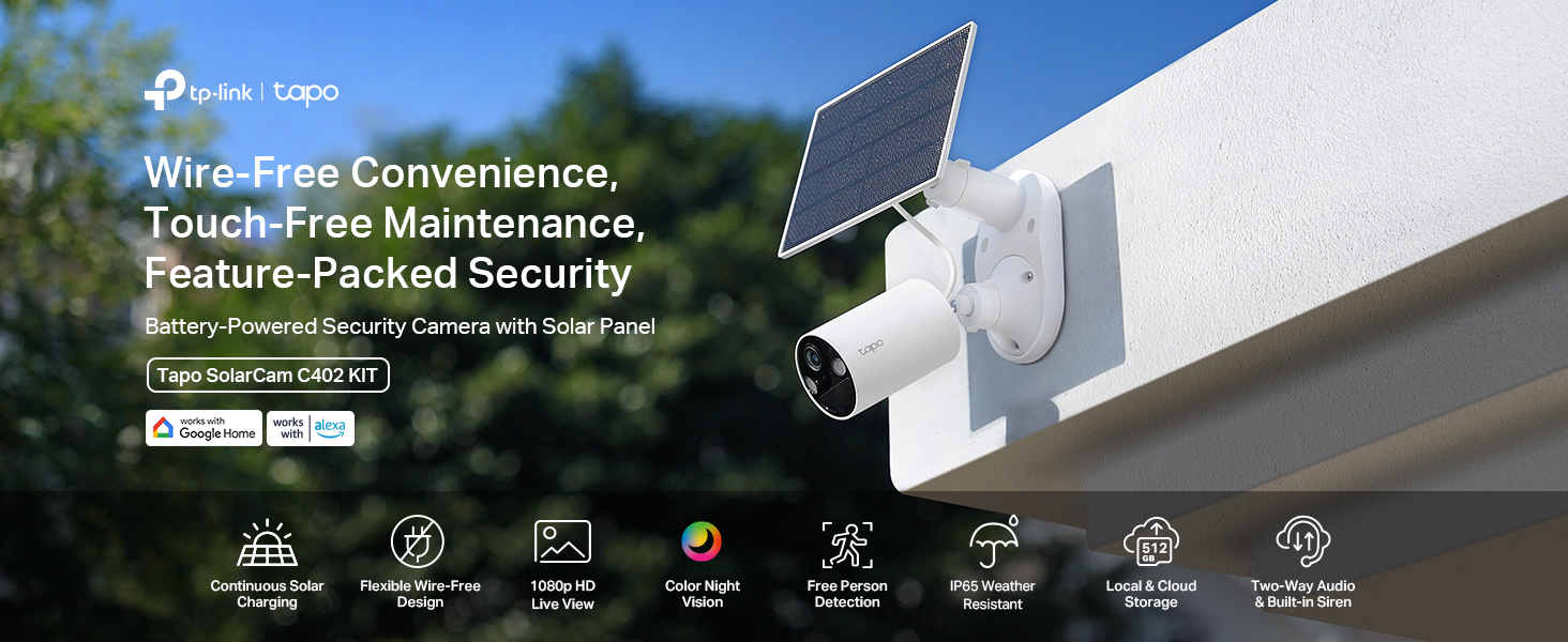 Wire-Free Convenience, Touch-Free Maintenance, Feature-Packed Security
