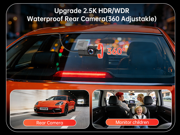 Waterproof Rear Camera(360 Adjustakle)