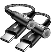 JSAUX 2-Pack USB Type C to 3.5mm Female Headphone Jack Adapter, USB C to Aux Audio Dongle Cable C...