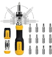 SHARDEN Ratcheting Multi Bit Screwdriver - 13-in-1 Tool Set, Flat Head/Square/Torx/Hex/Phillips, ...
