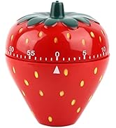 Joyzan Strawberry Shaped Timer, Cartoon Mechanical Time Reminder Cute Fruit Cooking Kitchen Bakin...