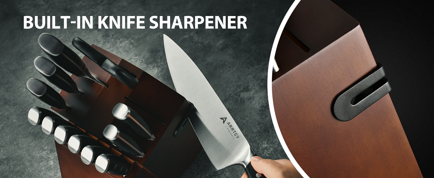 Built-in knife sharpener