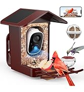 PeckCam Bird Feeder with Camera Solar Powered, AI Identify &amp; Auto Capture, 2K HD Live Video Smar...