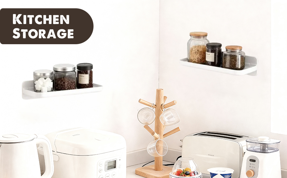 White kitchen storage shelf