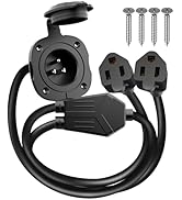 PAULINN 15 Amp 125V AC Power Inlet Port Plug W/Integrated Dual 18