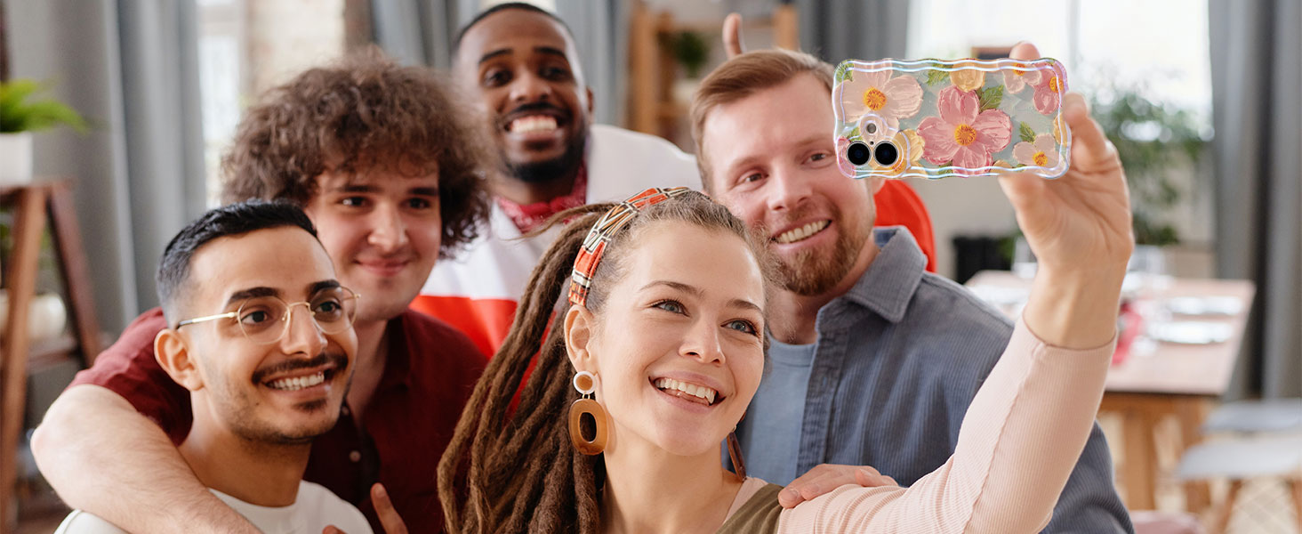 4(4)Glossy Pattern Cute Curly Waves Border Exquisite Case