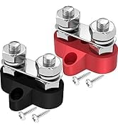 Joinfworld 5/16" Bus Bar 12V 200A Battery Wire Power Distribution Terminal Block M8 Dual Studs Ju...