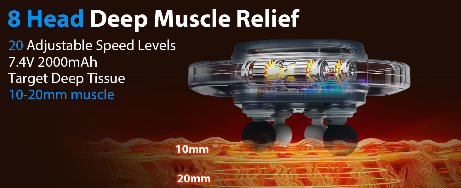 16 Head Massage Gun Deep Tissue,Massage Gun,Back Massager,Neck &amp;amp; Shouler Massager