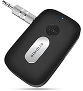SIMOLIO Bluetooth Receiver for Car, 35H Battery Life, Volume Control, Noise Cancelling 3.5mm AUX ...