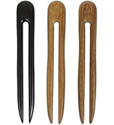 FRCOLOR U Shape Hairpin 3Pcs Wooden Hair Stick Set Vintage Accessories for Stylish Updos and Hair...
