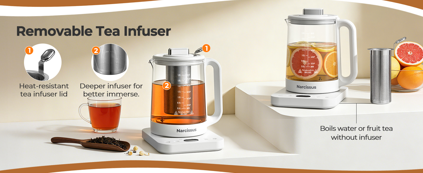 tea kettle with infuser