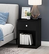Furinno Tidur Nightstand, Black Oak, Americano, 2-Pack