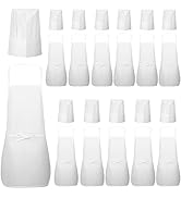 Sntieecr 24 Pieces Kids Apron and Chef Hat Set, Adjustable Kids White Non Woven Fabric Chef Hats ...