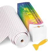 HTVRONT Transfer Tape for Vinyl- 12" x 150 FT Medium Tack Vinyl Transfer Tape, Red Alignment Grid...