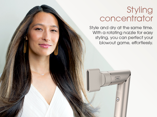 Styling concentrator Style and dry at the same time. With a rotating nozzle for easy styling blowout