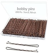 YINGFENG 220pcs 2.76 Inch Large Bobby Pins Brown, Jumbo Hair Bobby Pins, Long Bobby Pins with Box...